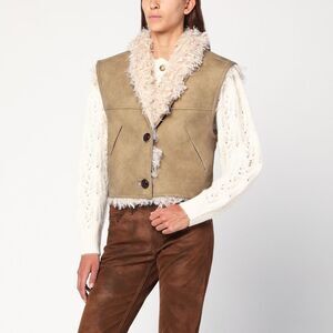 Isabel Marant Étoile Women's Taupe Vest With Shearling-Effect Lining